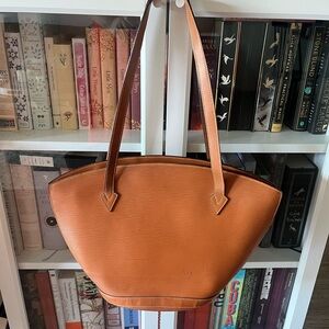 Vintage Tan Leather Tote Bag